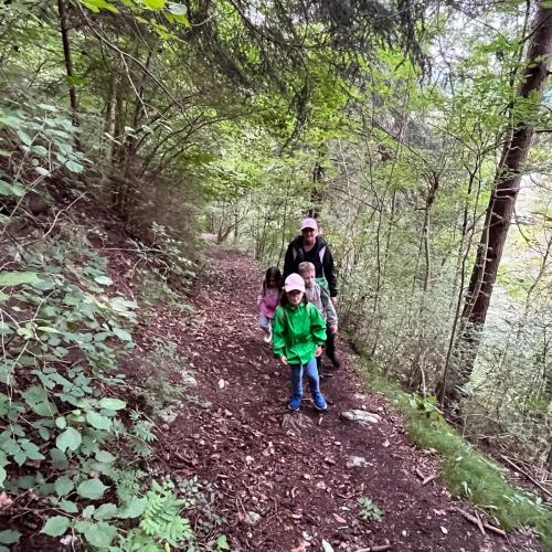 Kinder beim Wandertag zum Tramser Weiher
